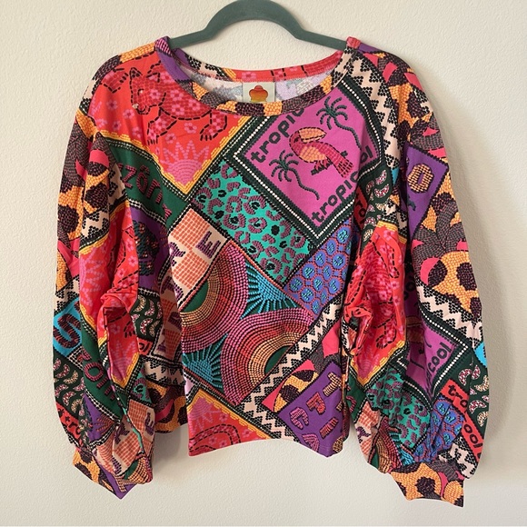 NWT FARM Rio Dotted Patch Scarf Sweatshirt Size M - Picture 5 of 15